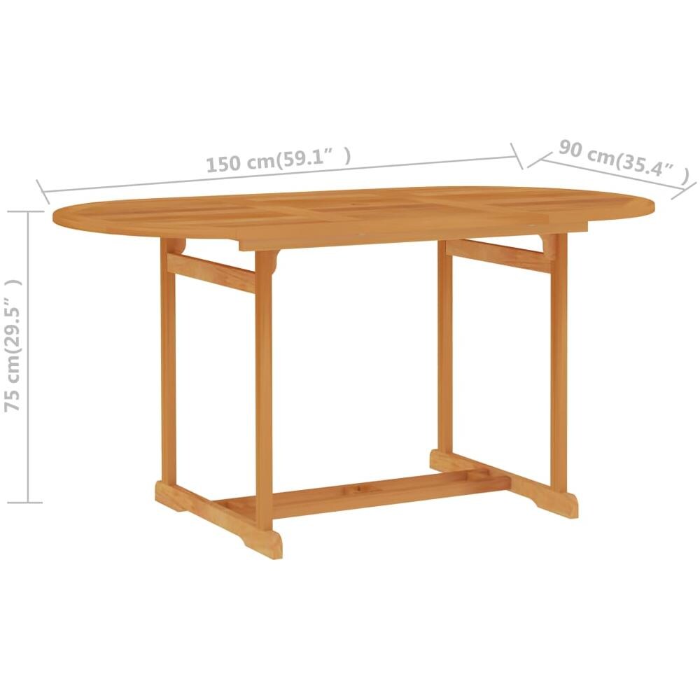 Tavolo Da Giardino 150x90x75 Cm In Legno Massello Di Teak - Foto 5