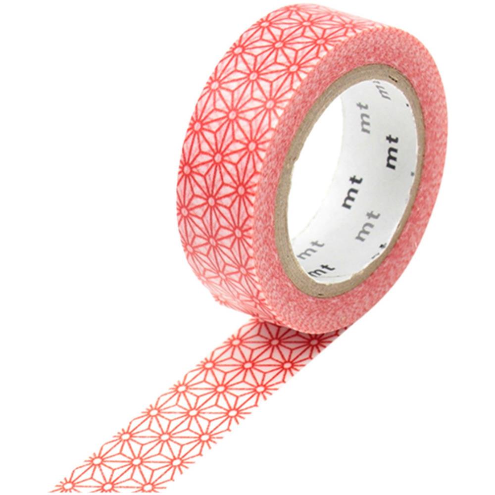 Nastro Adesivo Decorativo Stelle Rosse Asanoha Shuaka - 1,5 Cm X 7 M - Foto 1