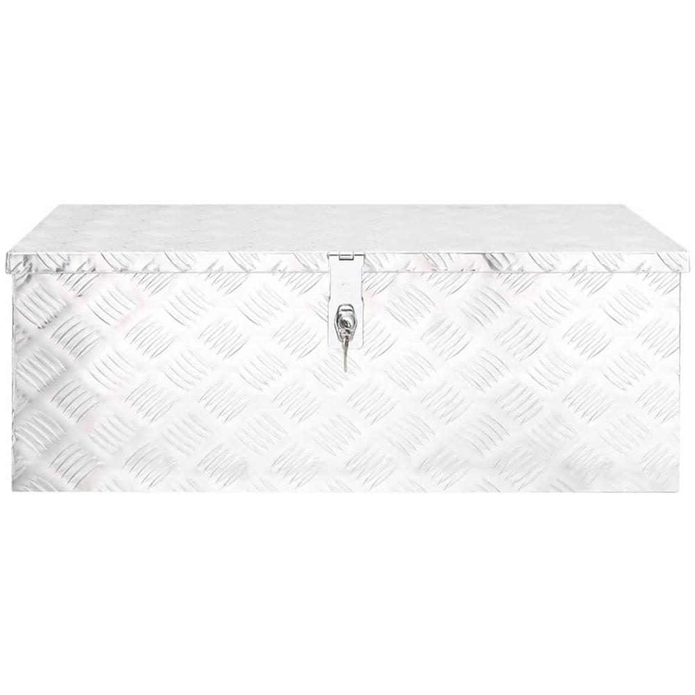 Contenitore Portaoggetti Argento 80x39x30 Cm In Alluminio - Foto 2