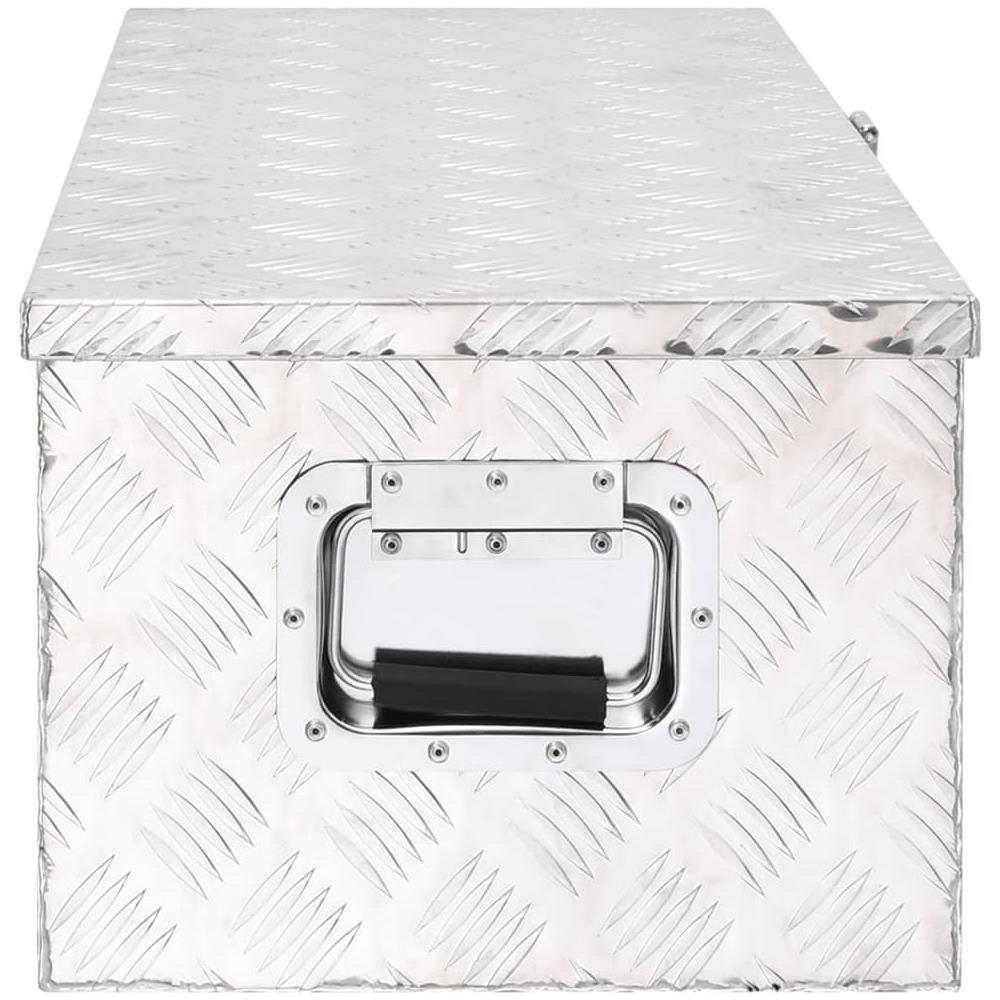 Contenitore Portaoggetti Argento 80x39x30 Cm In Alluminio - Foto 3