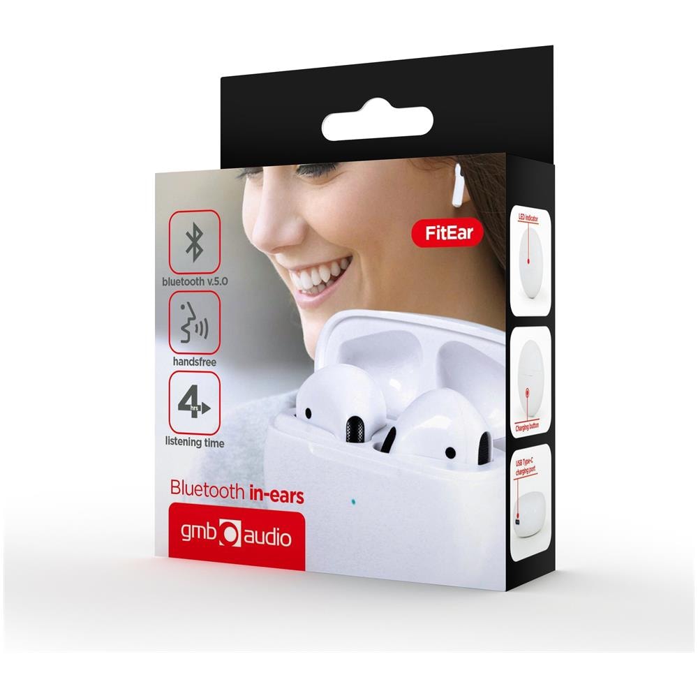 FITEAR-X200W cuffia e auricolare Wireless In-ear Musica e Chiamate USB tipo-C Bluetooth Bianco - Foto 6