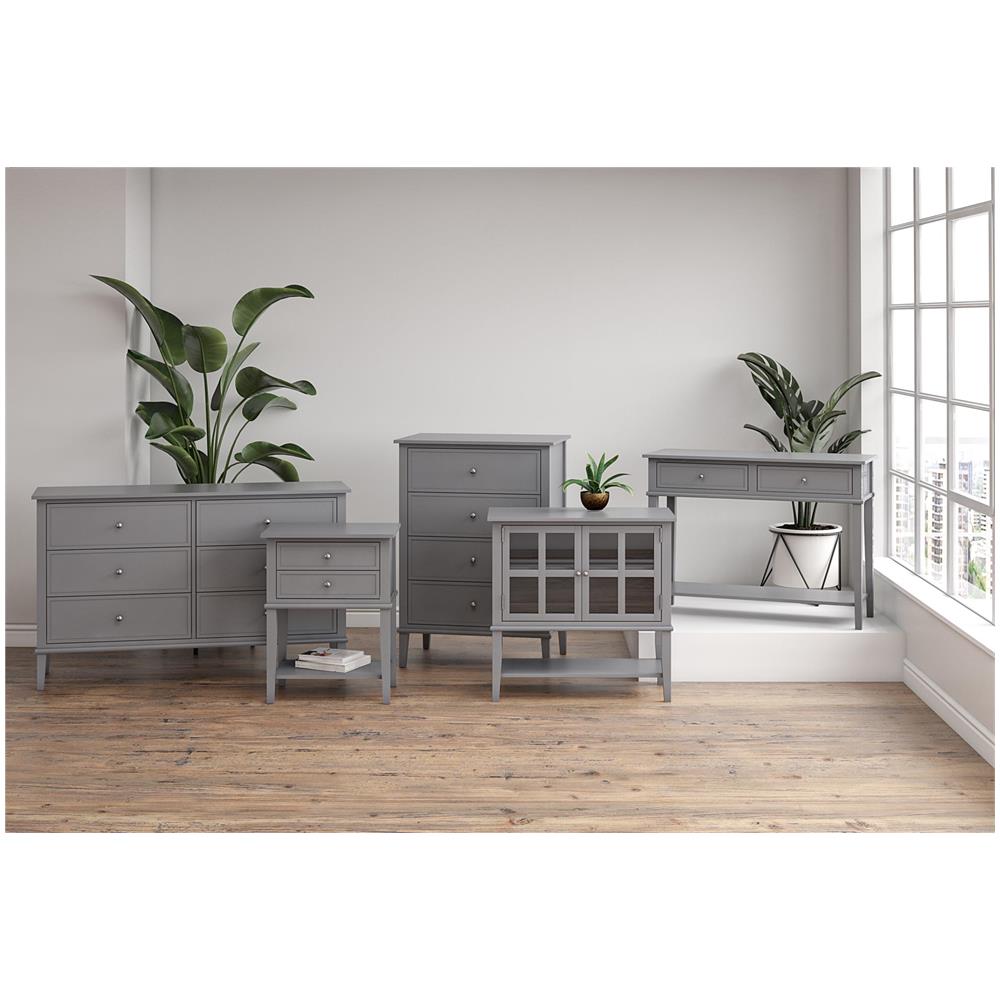 Franklin Tavolo In Stile Con 2 Cassetti In Mdf Grigio - Foto 4