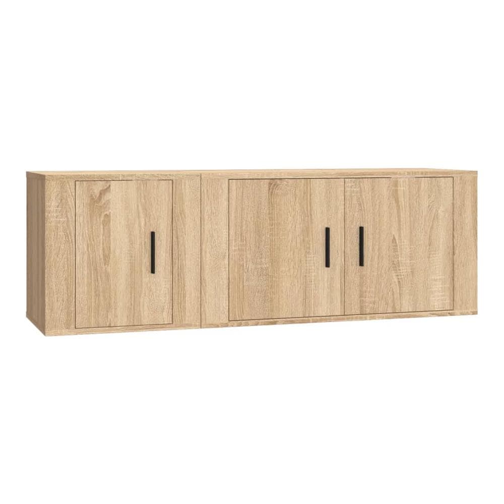 Set Di Mobili Porta Tv 2 Pz Rovere Sonoma In Legno Multistrato - Foto 2