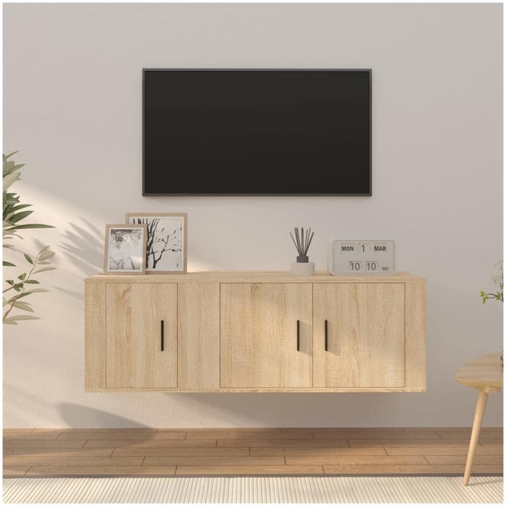 Set Di Mobili Porta Tv 2 Pz Rovere Sonoma In Legno Multistrato - Foto 1