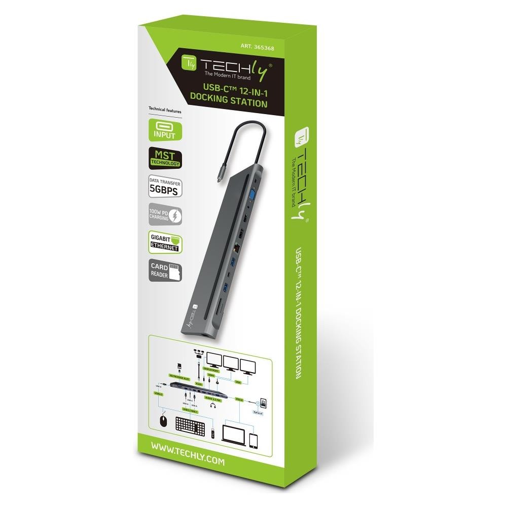 IUSB31C-DOCK12DPHD replicatore di porte e docking station per notebook Cablato USB 3.2 Gen 1 (3.1 Gen 1) Type-C Grigio - Foto 2