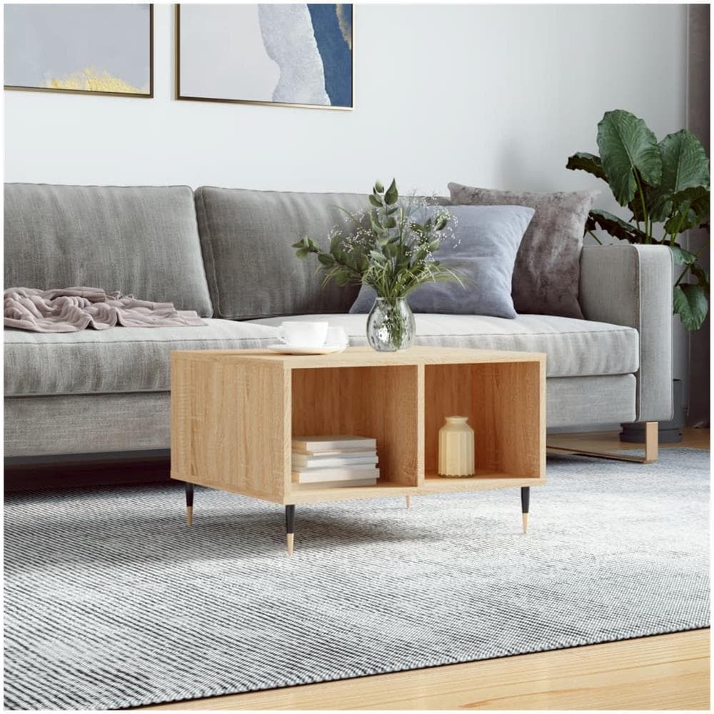Tavolino Salotto Rovere Sonoma 60x50x36,5 Cm Legno Multistrato - Foto 1