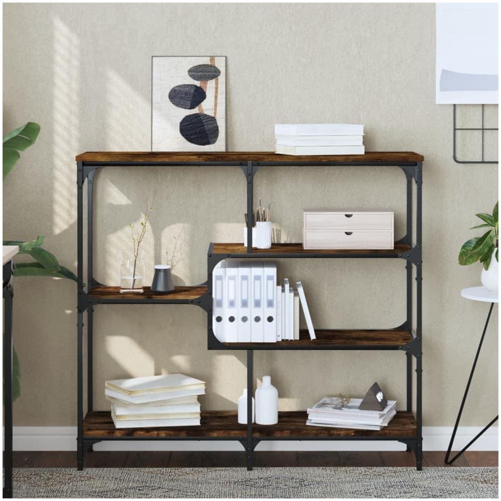 Tavolo Consolle Rovere Fumo 103x32x95 Cm Legno Multistrato - Foto 1