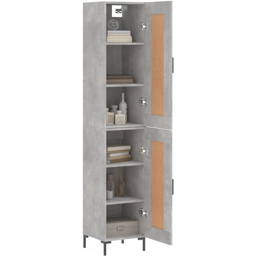 Credenza Grigio Cemento 34,5x34x180 Cm In Legno Multistrato - Foto 3