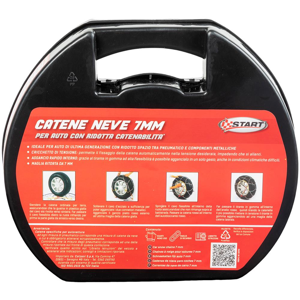 Set Di 2 Pezzi Catene Da Neve - 7 Millimetri - Gruppo 110 - Massima Aderenza E Sicurezza Con Sistema Di Tensionamento - Omologazione Onorm V5117 - Foto 3