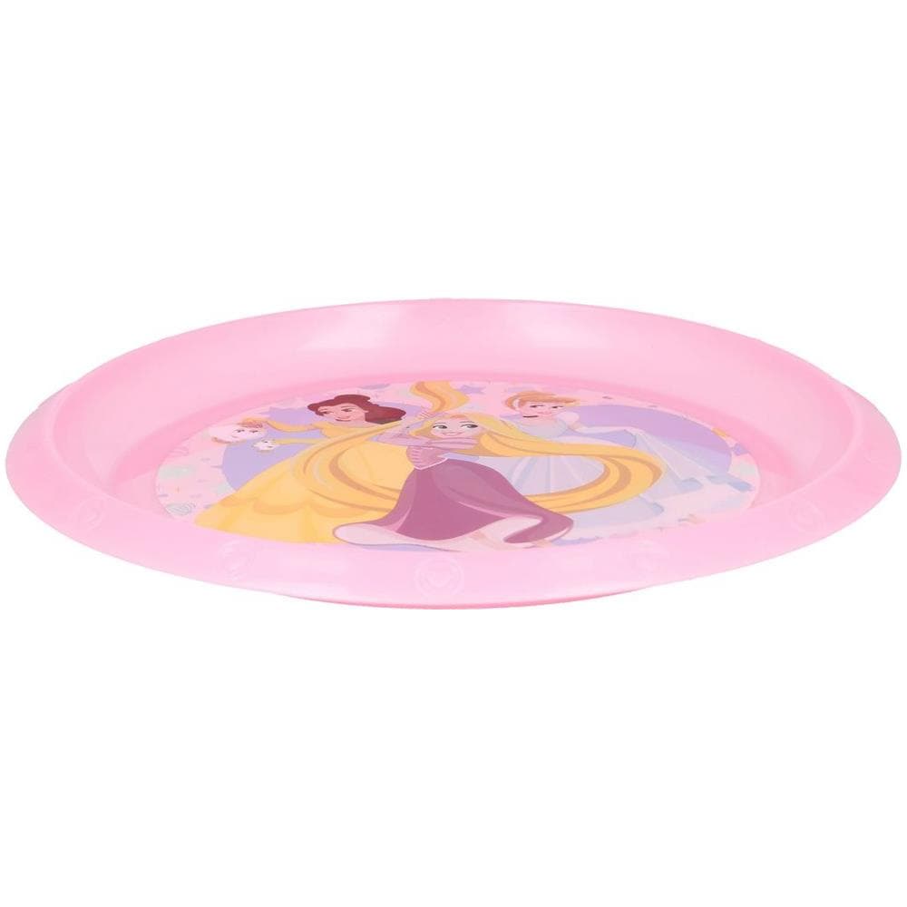 Disney Piatto Piano Rosa Per Bambine In Plastica Principesse Resistente Agli Urti Accidentali E Riutilizzabile - Foto 2