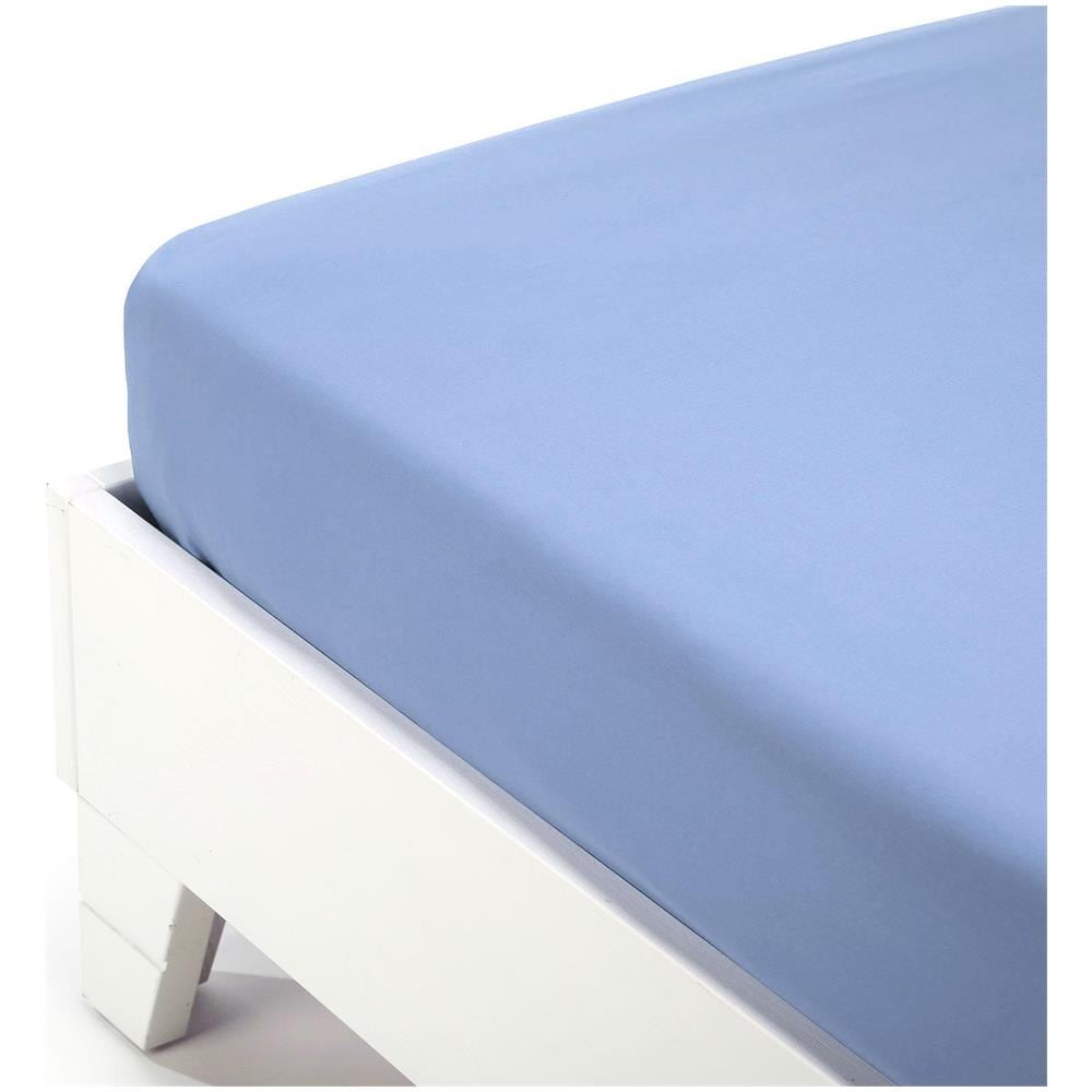 Lenzuolo Inferiore Jersey In Jersey Di Cotone Colore Blu Misura Singolo - Foto 1