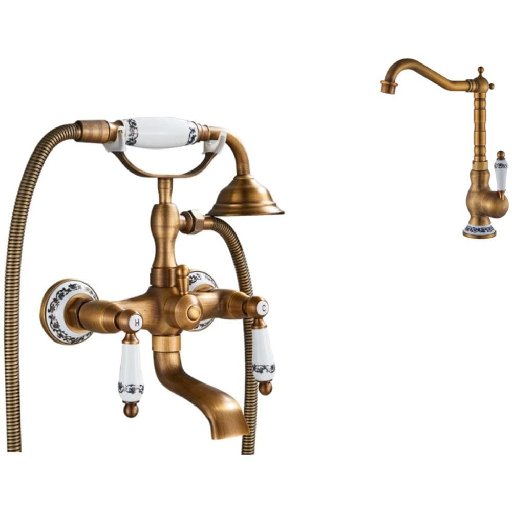 Set rubinetto per vasca e lavabo, Blackswan, tipo M40.3, modello bronzo antico, misura 20 cm - Foto 1