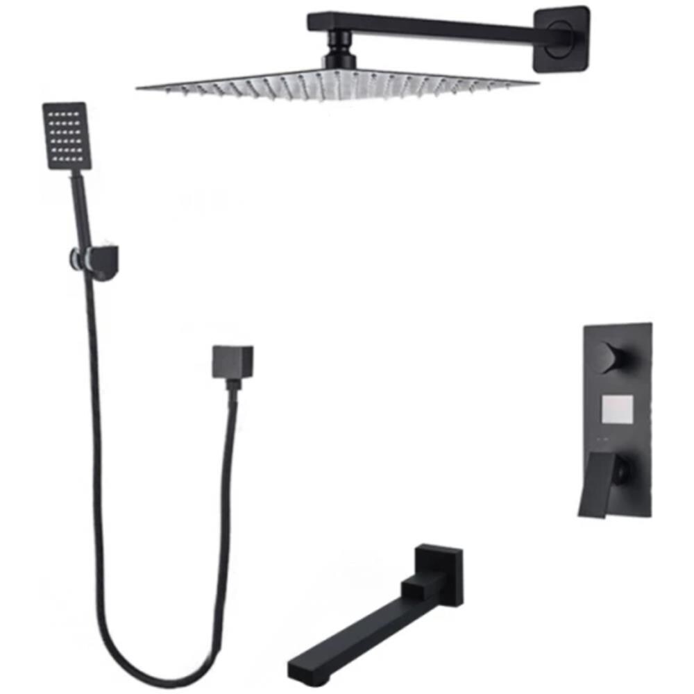 Set miscelatore doccia, Blackswan, tipo M73.21, modello nero opaco, dimensioni 20x20 cm - Foto 1
