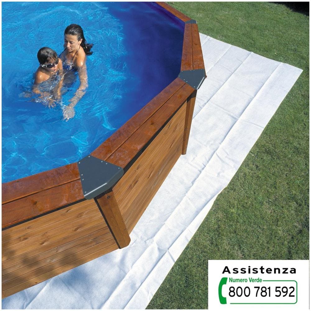Tappeto Poliestere Per Piscina Ovale, 110 Gr / Mq, Protezione Terreno 950 X 500 Cm - Foto 1