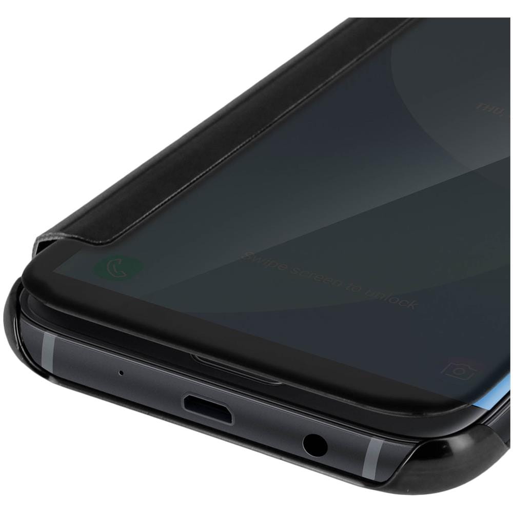 Custodia A Libro Clear View Effetto Specchio Per Samsung Galaxy J3 2017 - Nera - Foto 2