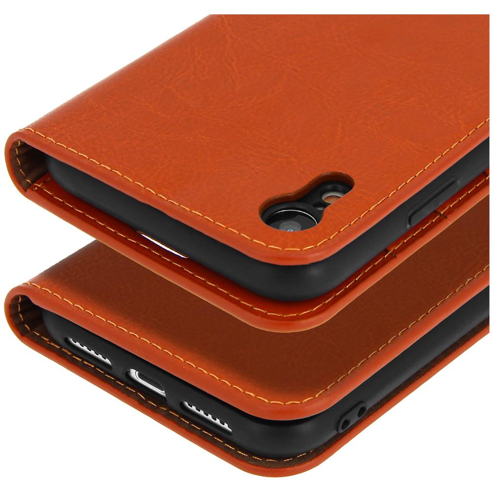 Custodia Apple Iphone Xr In Pelle Portafoglio Funzione Supporto Cammello - Foto 5