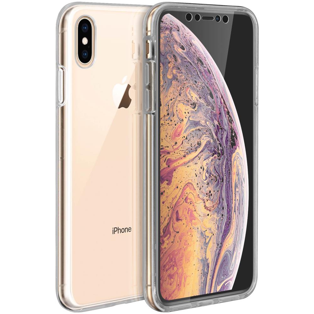 Cover Apple Iphone Xs Max Protezione 360° Silicone + Policarbonato Trasparente - Foto 2