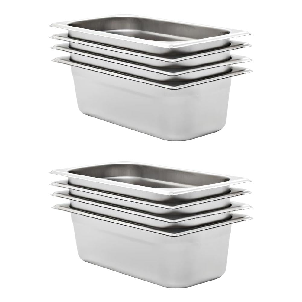 Contenitori Per Alimenti 8 Pz Gn 1/3 100 Mm In Acciaio Inox - Foto 1