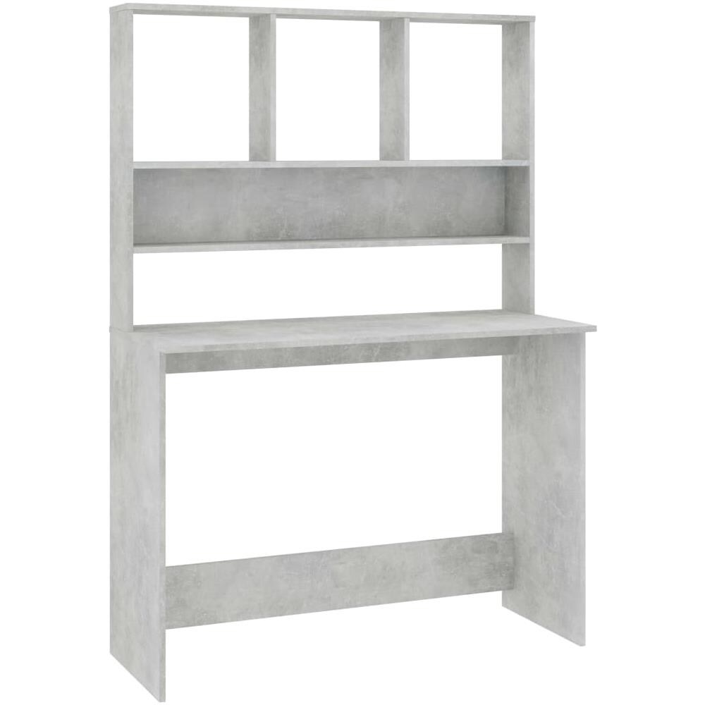 Scrivania Mensole Grigio Cemento 110x45x157cm Legno Multistrato - Foto 1