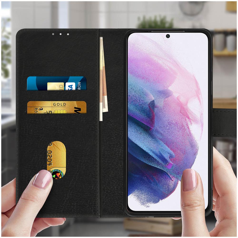 Custodia Samsung Galaxy S21 Portadocumenti Funzione Supporto Nero - Foto 5