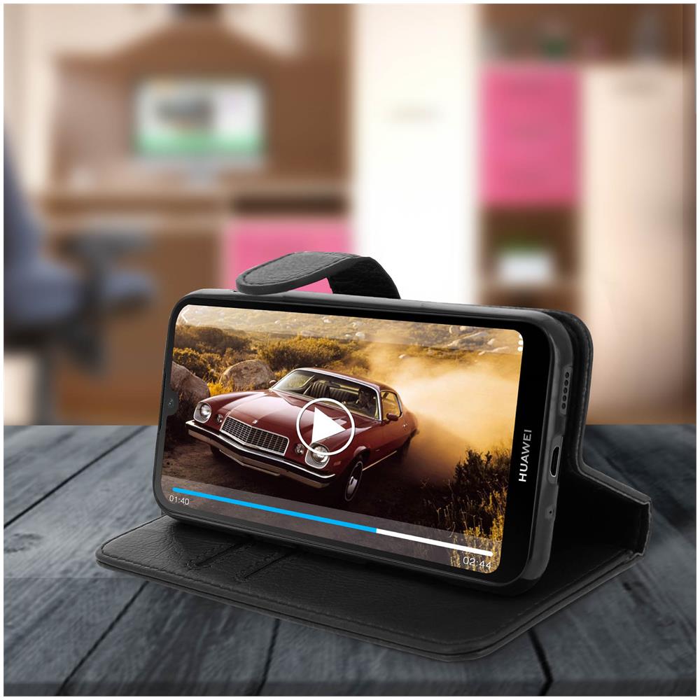 Custodia Huawei Y5 2019 Portacarte Funzione Supporto Cover Silicone - Nero - Foto 5