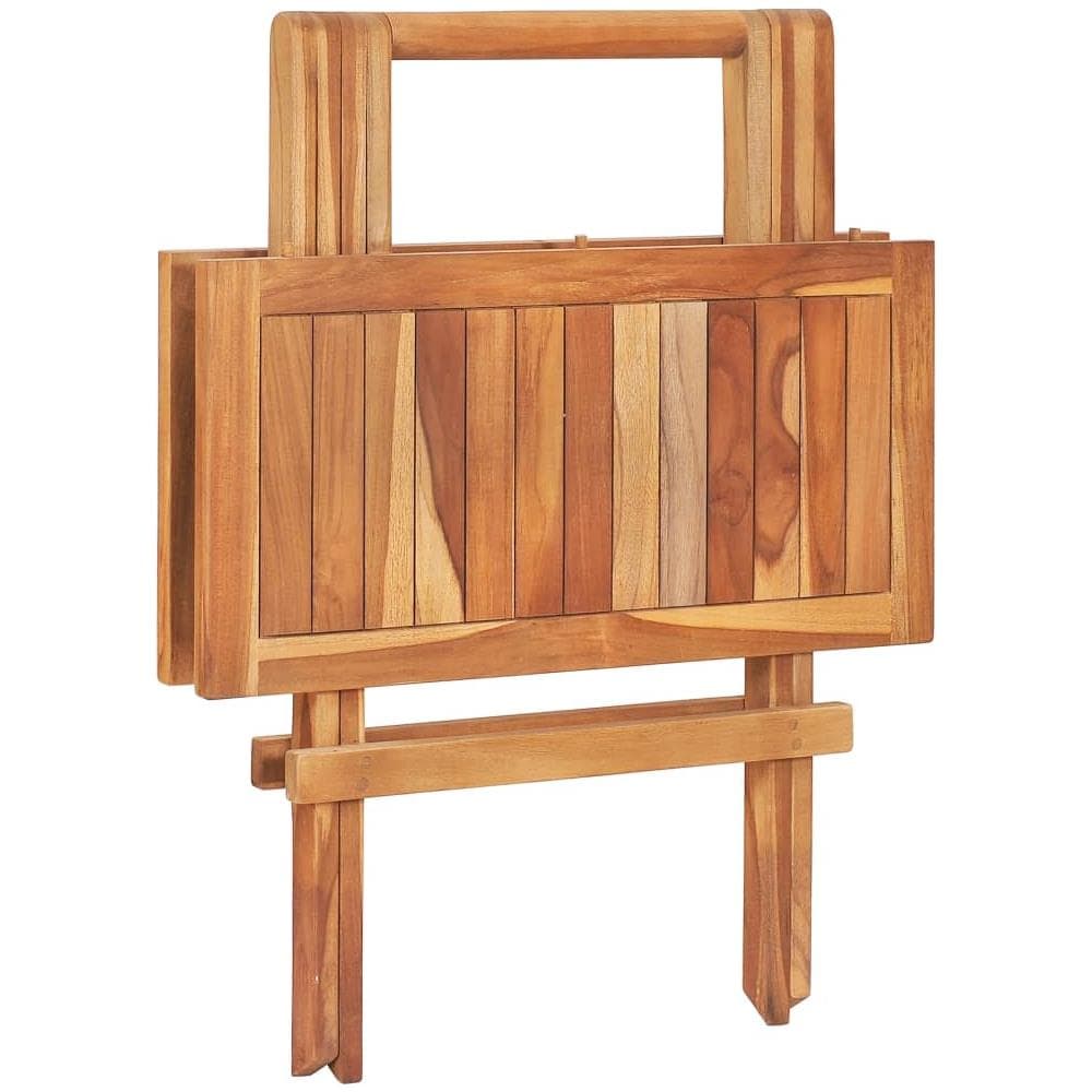 Set Da Bistrot 3 Pz Con Cuscini Crema In Legno Massello Di Teak - Foto 8