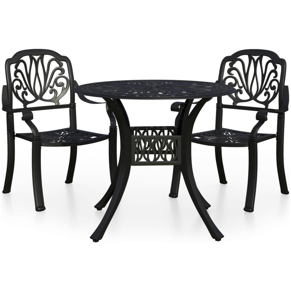 Set Da Bistrot 3 Pz In Alluminio Pressofuso Nero - Foto 2