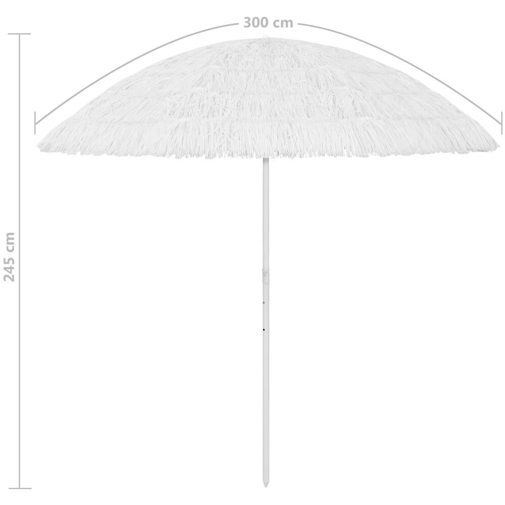 Ombrellone da Spiaggia Hawaii Bianco 300 cm - Foto 8