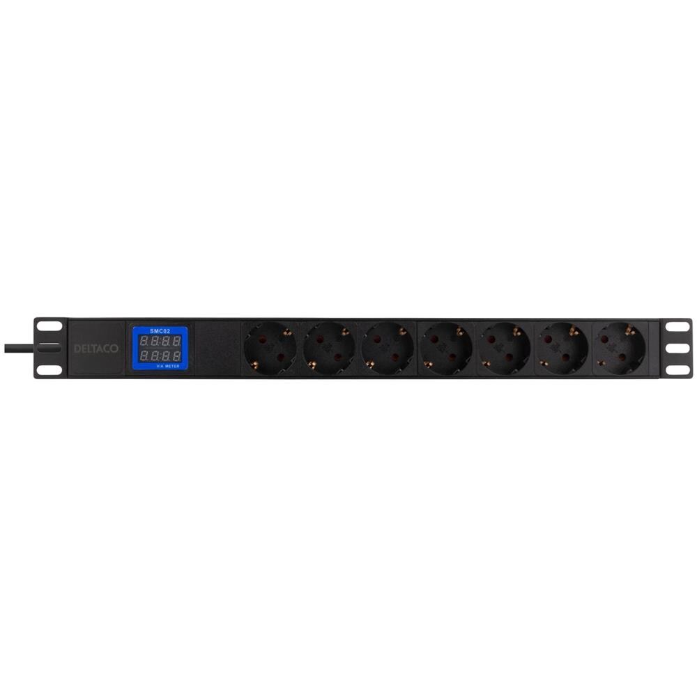 Pdu 19"" Con 7 Connettori, 3500w, Cee 7/3, Volt / amperometro Digitale - Foto 1