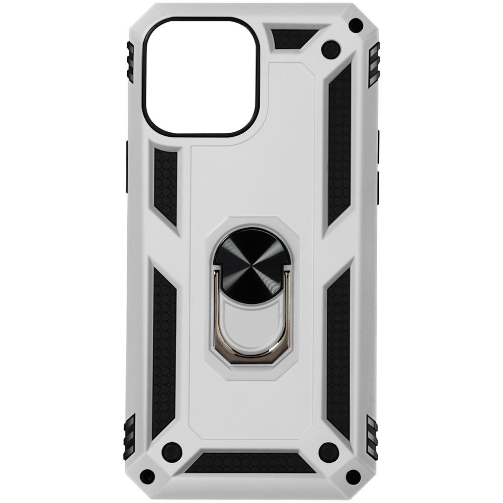 Cover Iphone 13 Mini Anti-urto Ibrida Anello Funzione Supporto Argento - Foto 1