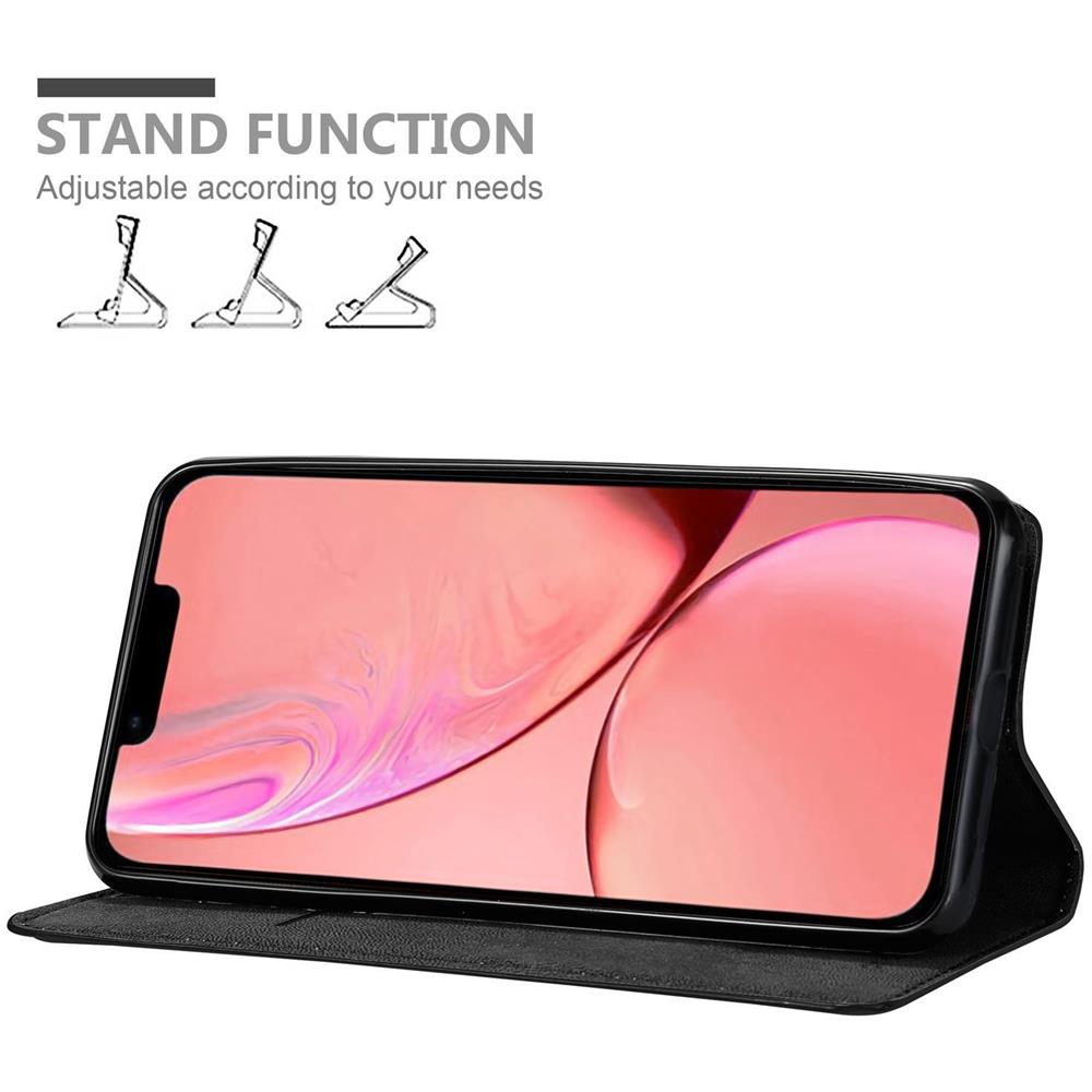 Cadorabo Custodia Compatibile Con Apple Iphone 13 In Nero Di Notte - Coperchio Protettiva Con Chiusura Magnetica, Funzione Stand E Tasca Per Le Carte - Foto 2
