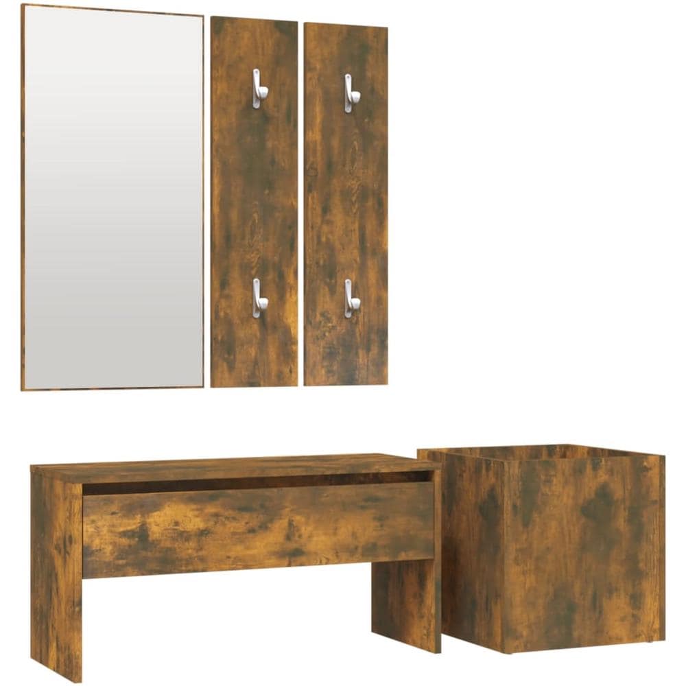 Set Di Mobili Da Corridoio Rovere Fumo In Legno Multistrato - Foto 2