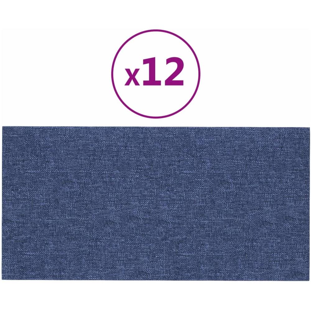 Pannelli Murali 12 Pz Blu 30x15 Cm Tessuto 0,54 M - Foto 2
