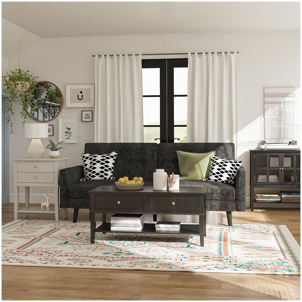 Franklin Tavolo In Stile Con 2 Cassetti In Mdf Tortora - Foto 6