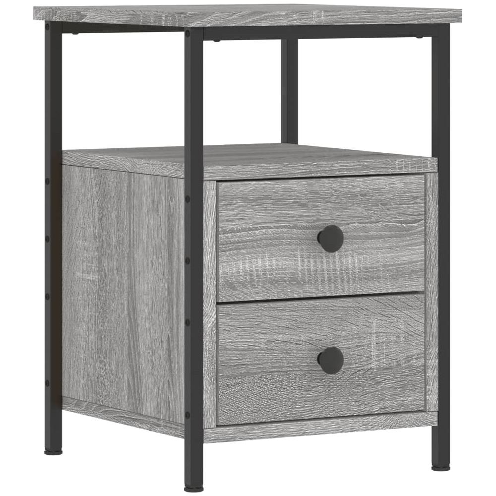 Comodino Grigio Sonoma 34x35,5x50 Cm In Legno Multistrato - Foto 1