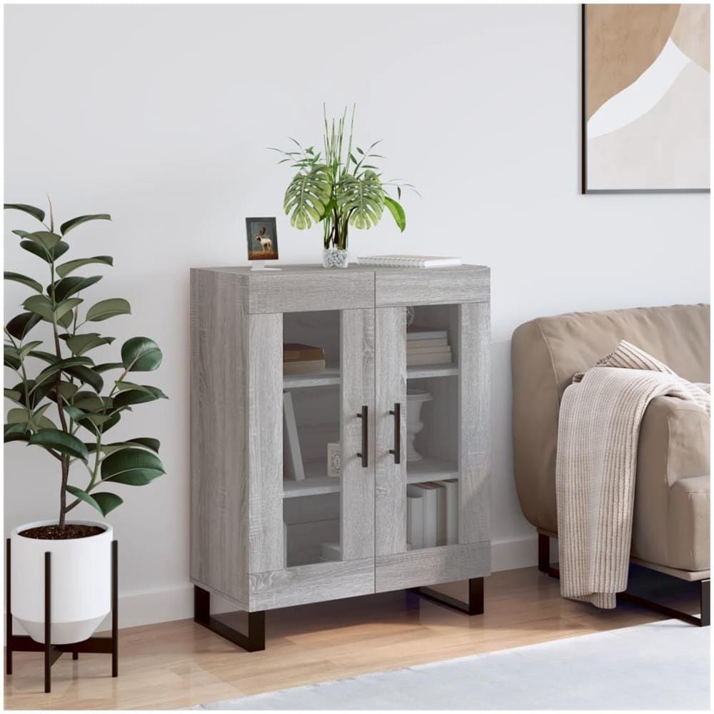 Credenza Grigio Sonoma 69,5x34x90 Cm In Legno Multistrato - Foto 1