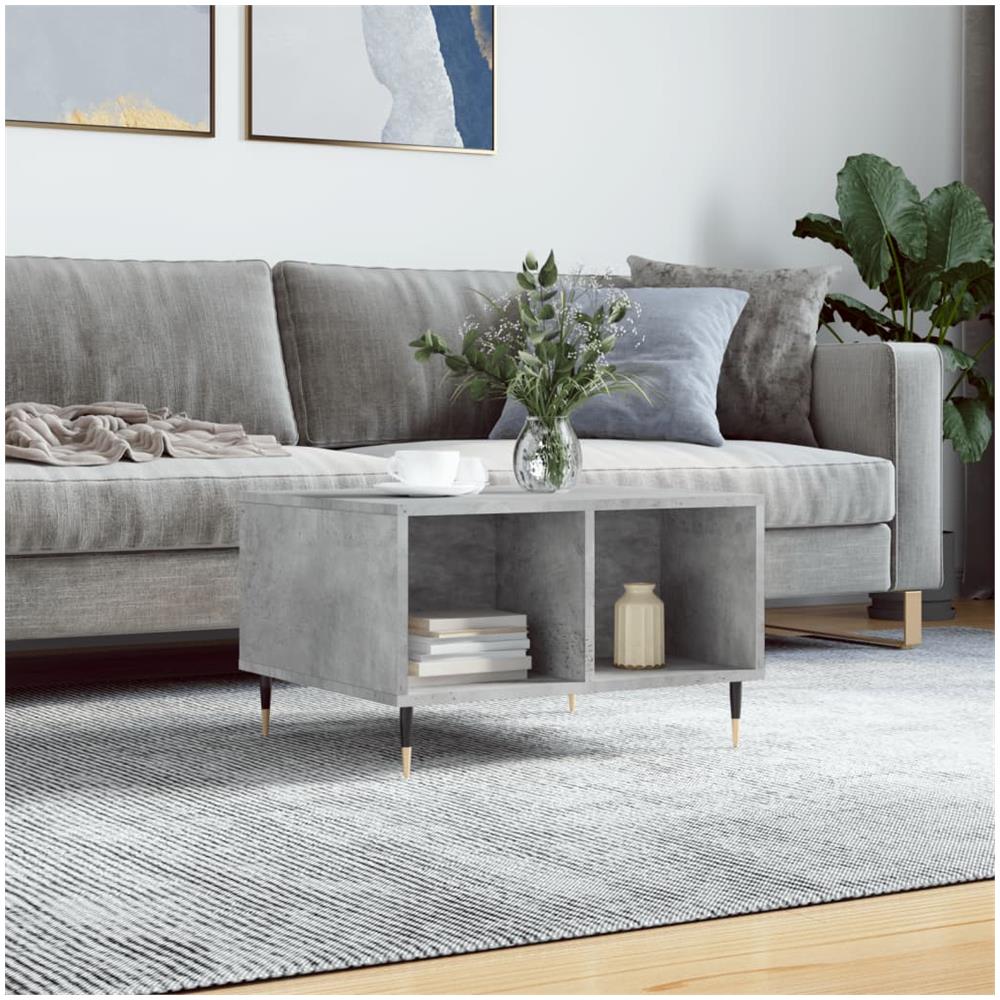 Tavolino Salotto Grigio Cemento 60x50x36,5 Cm Legno Multistrato - Foto 1