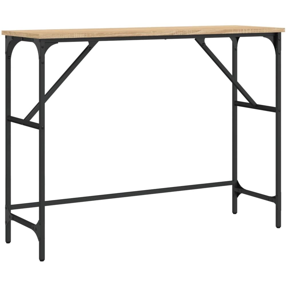 Tavolo Consolle Rovere Sonoma 100x32x75 Cm In Legno Multistrato - Foto 2