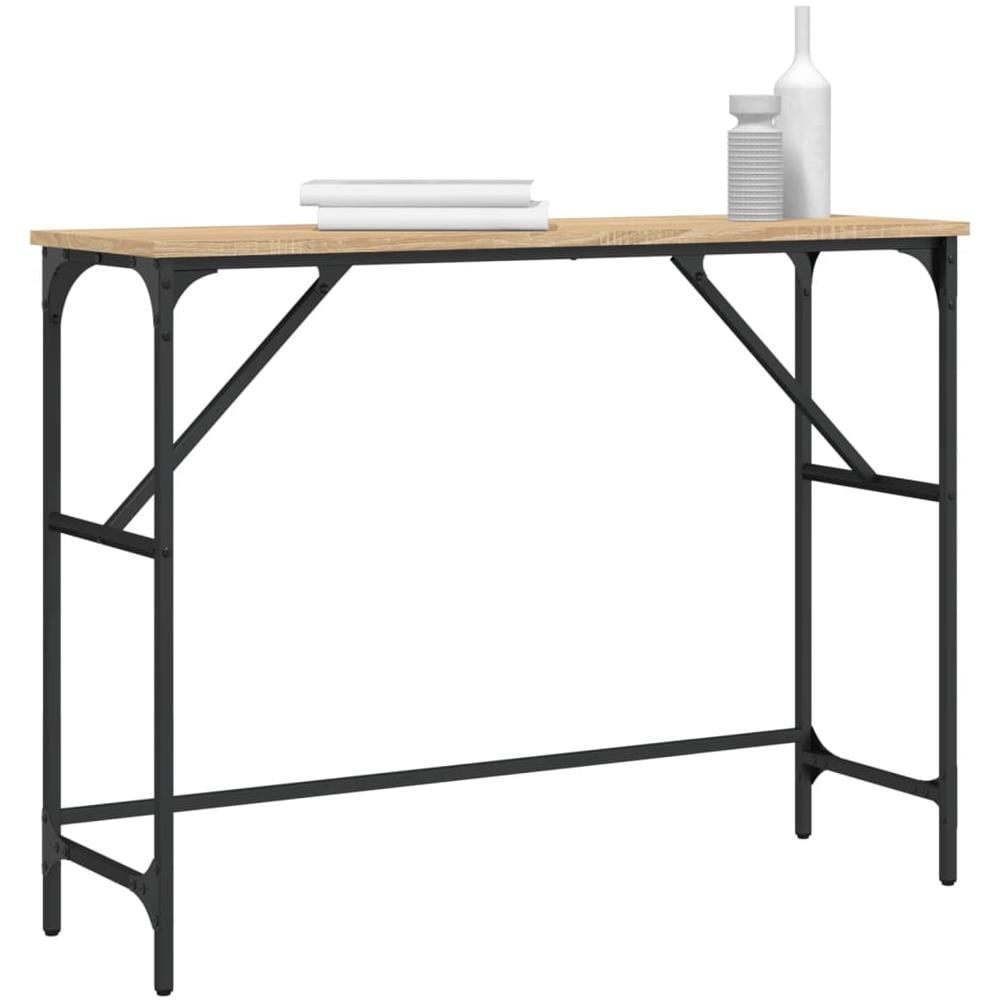 Tavolo Consolle Rovere Sonoma 100x32x75 Cm In Legno Multistrato - Foto 3
