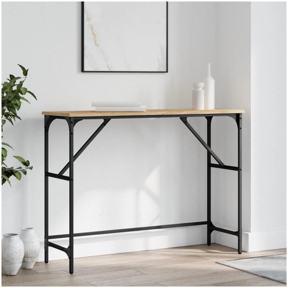 Tavolo Consolle Rovere Sonoma 100x32x75 Cm In Legno Multistrato - Foto 1