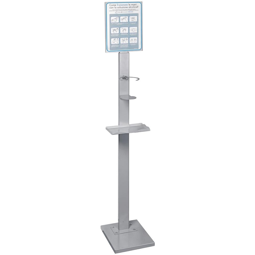 Piantana Per Barattolo ? 100 Mm Max, Con Mensola Porta Guanti O Mascherine - 25x153x30 Cm - Foto 1