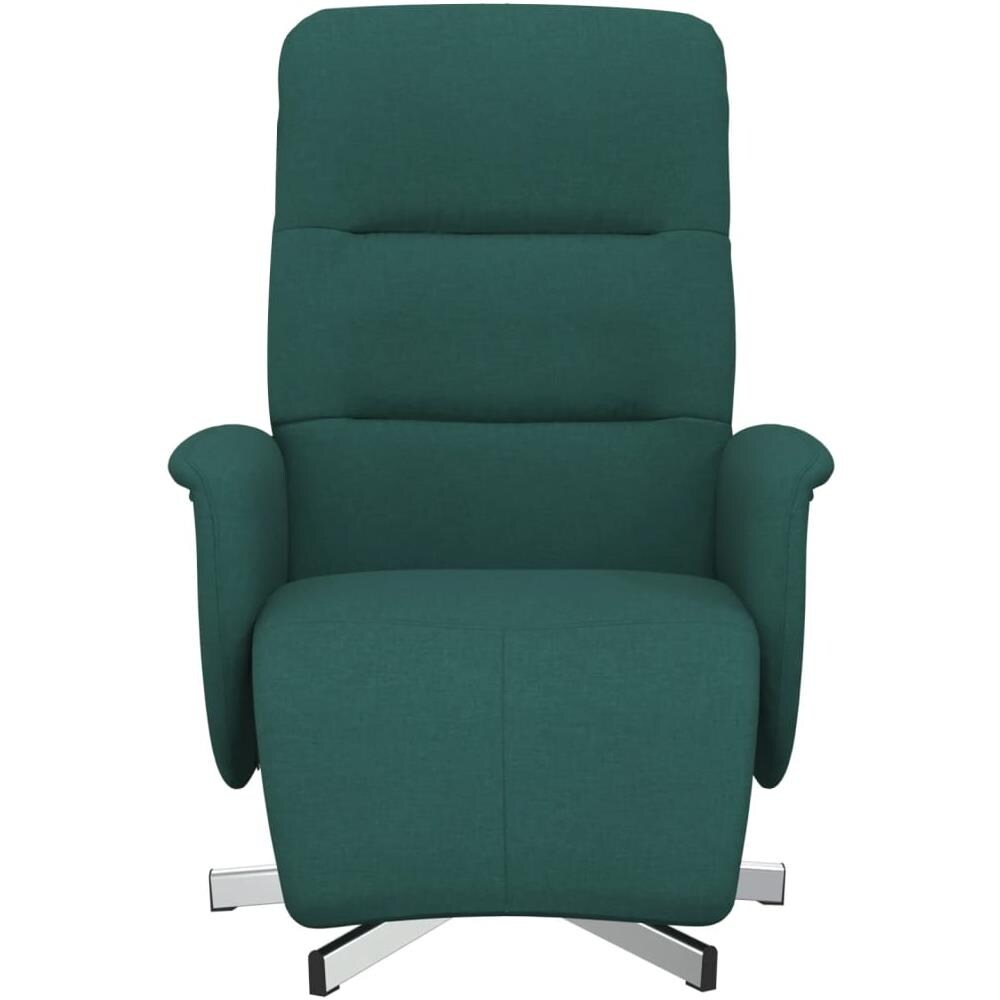 Poltrona Reclinabile Con Poggiapiedi Verde Scuro In Tessuto - Foto 3