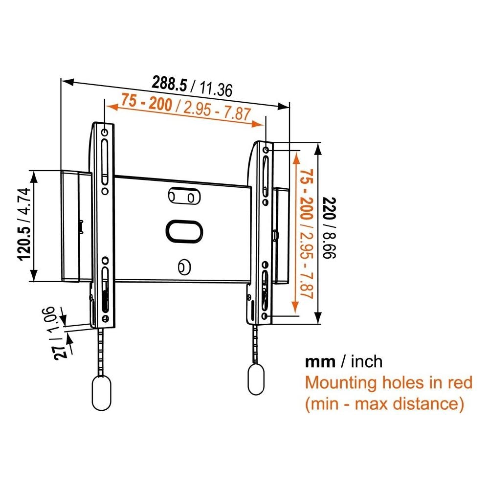 Base 05 S Supporto TV da Parete 19-37" Portata Max 20 Kg - Foto 4