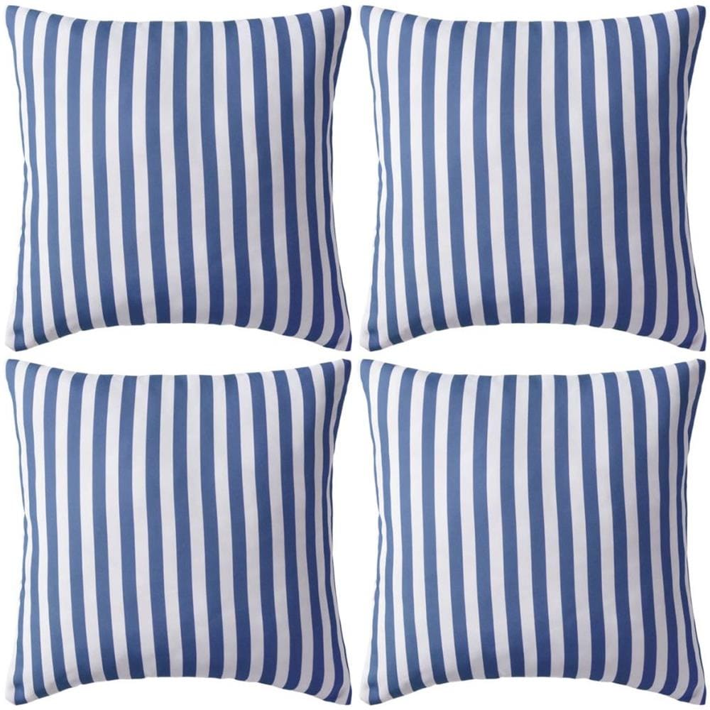 Cuscini Da Esterno 4 Pz Stampa A Righe 45x45 Cm Blu - Foto 1