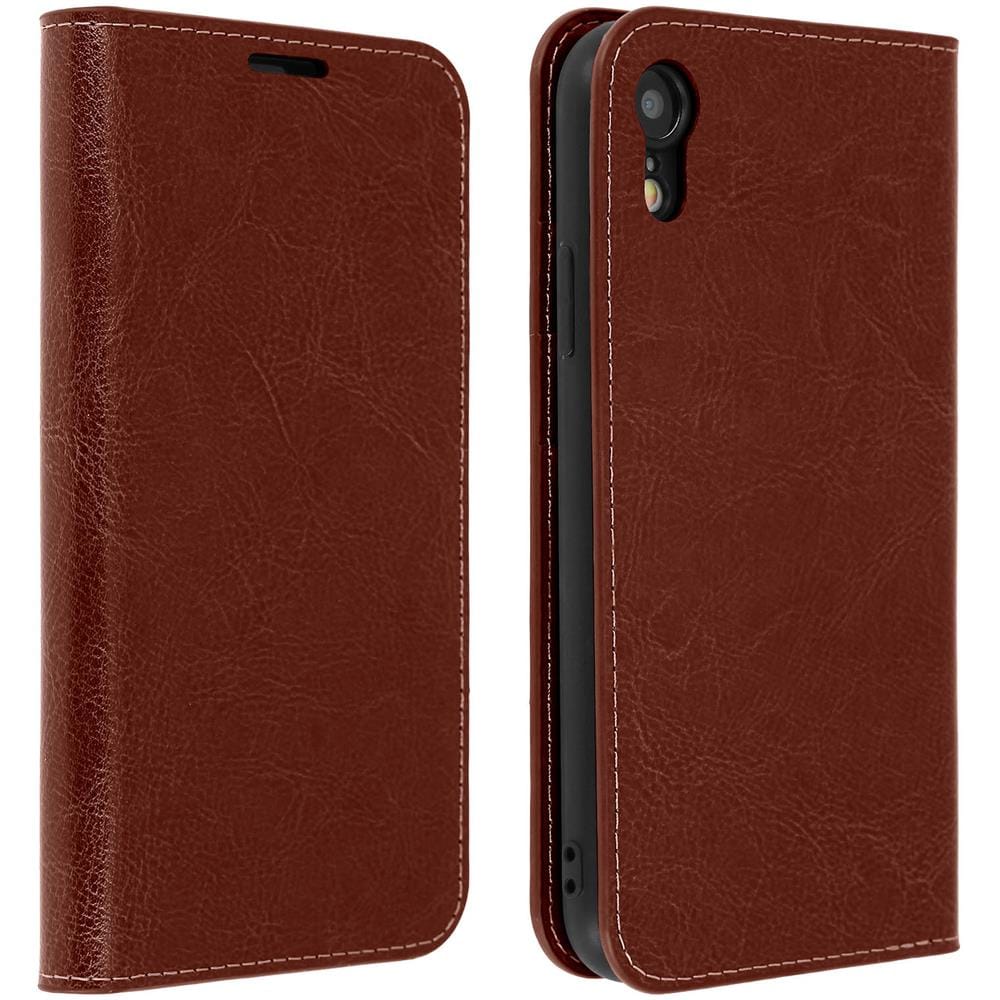 Custodia Apple Iphone Xr In Pelle Portafoglio Funzione Supporto Marrone - Foto 1