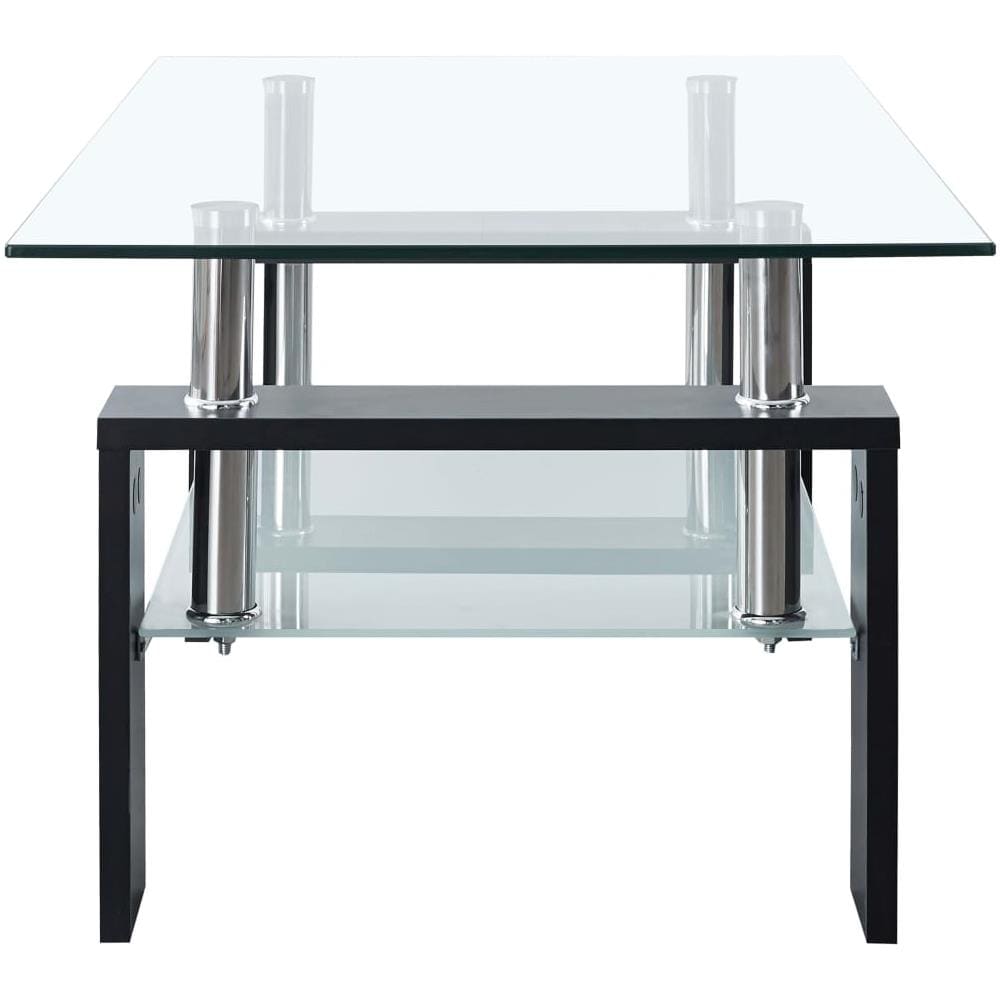 Tavolino da Caffè Nero 95x55x40 cm in Vetro Temperato - Foto 3