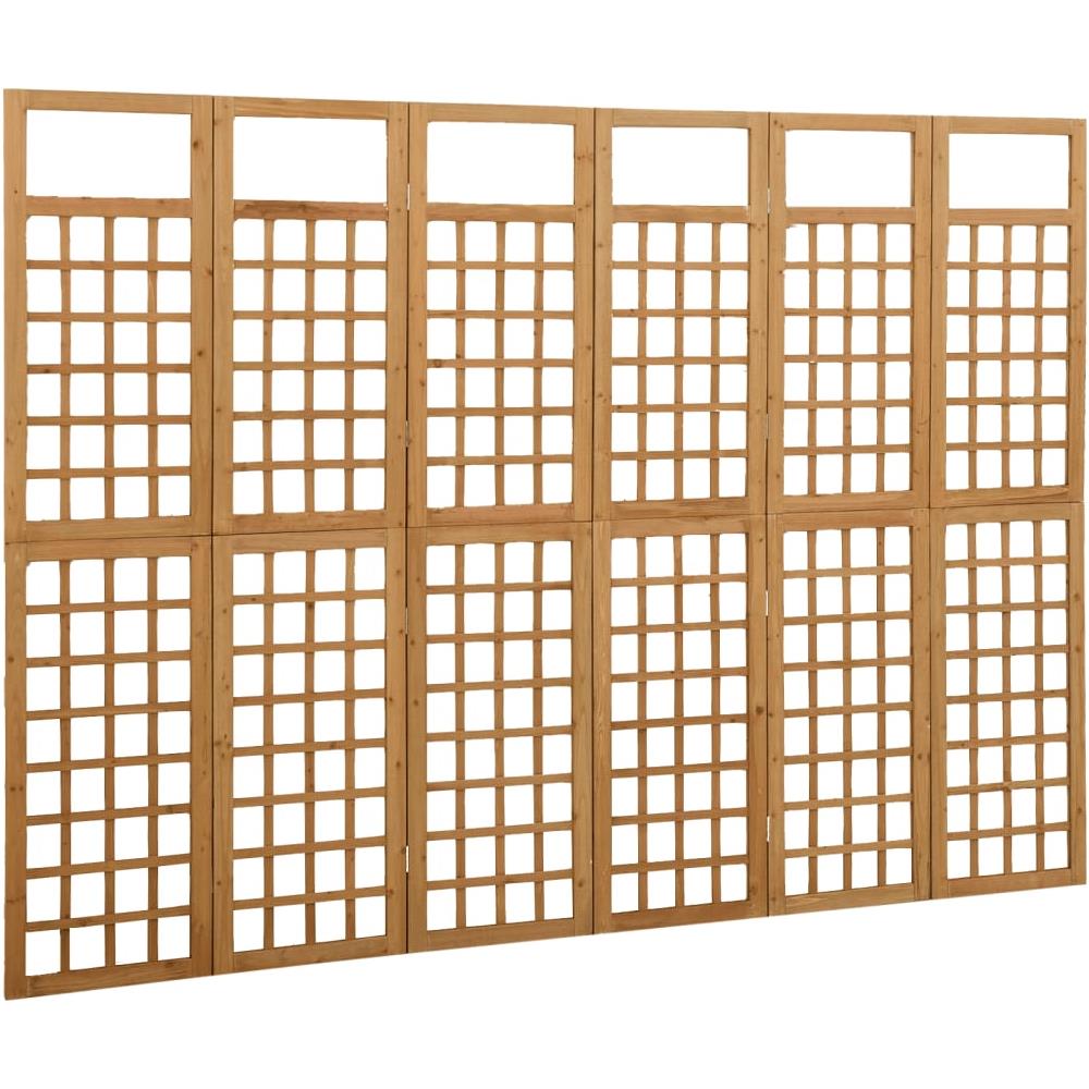 Divisorio a 6 Pannelli in Legno Massello di Abete 242,5x180 cm - Foto 3