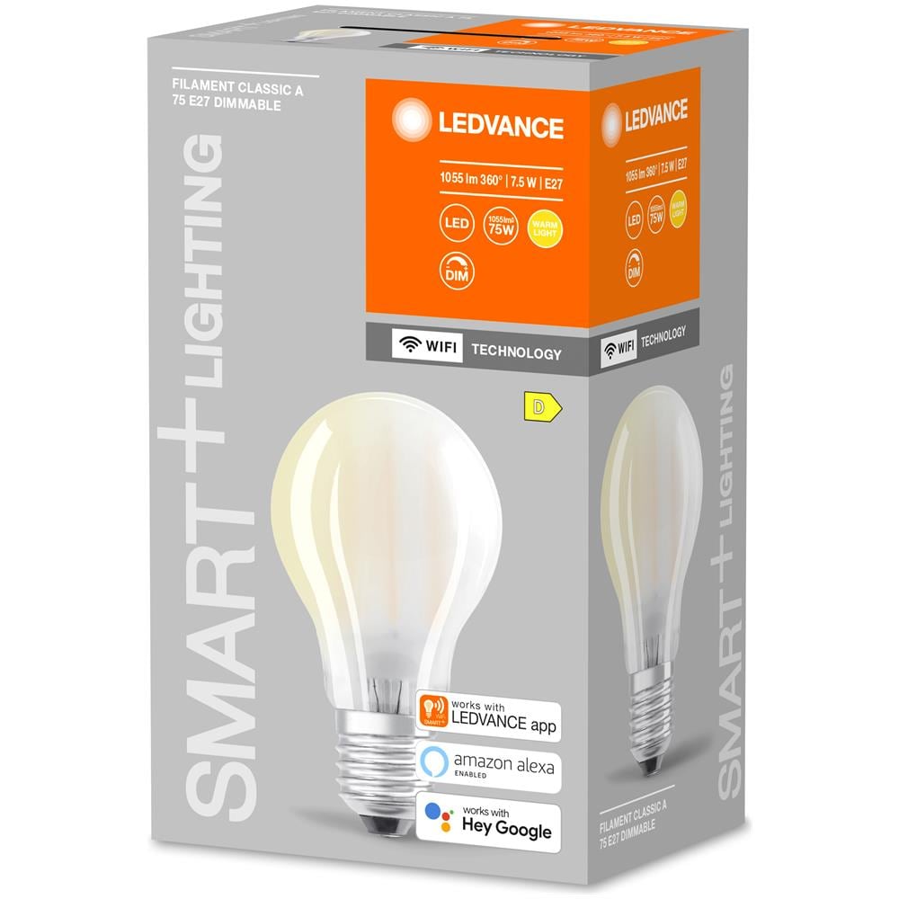 Ledvance Lampadina Classica Con Tecnologia Wifi, 7,5w, Bianco Caldo, E27, Confezione Da 1 - Foto 2