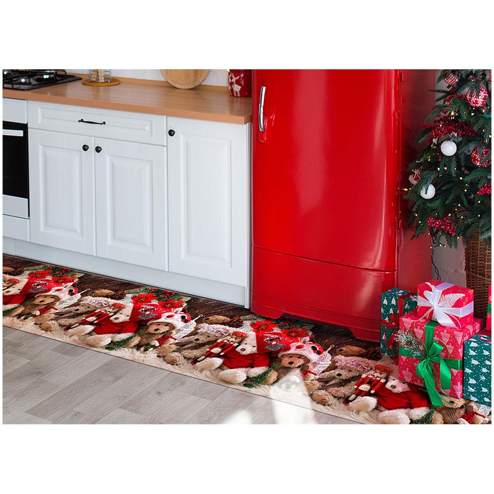 Tappeto Passatoia Cucina Antiscivolo Sottolavello Digitale Natale Orsetti Belli 52x500 Orsetti Belli - Foto 1