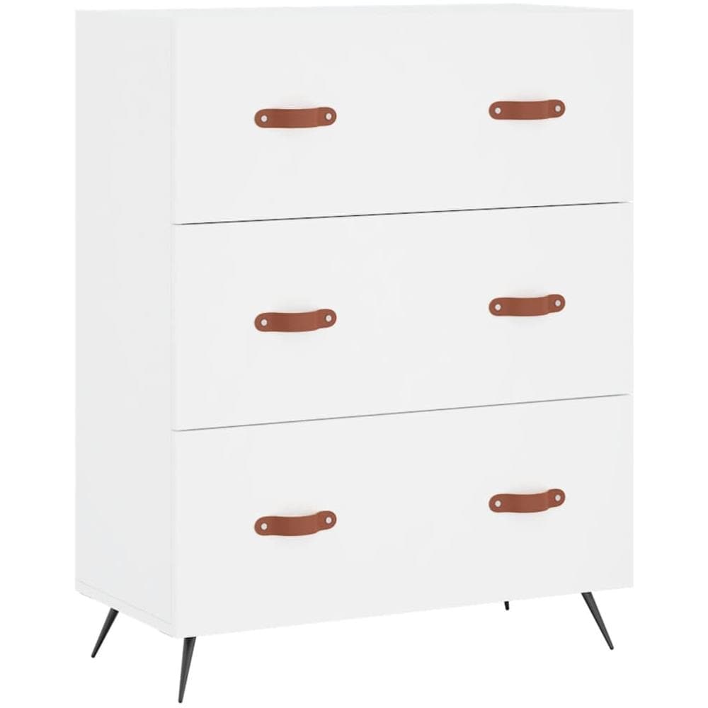 Cassettiera Bianca 69,5x34x90 Cm In Legno Multistrato - Foto 2